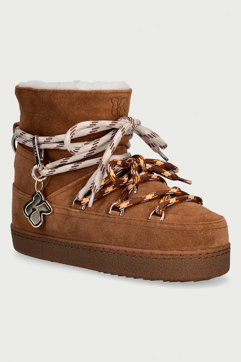 Inuikii Quilted Suede śniegowce damskie zamszowe brązowe 1002.003.0231
