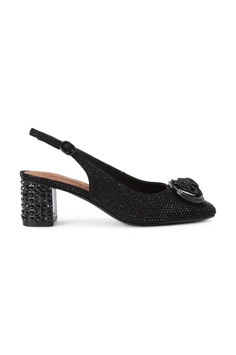 Kurt Geiger London Czółenka na słupku Chelsea Block Sling Dr czarne 6008000609