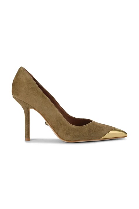 Kurt Geiger London Szpilki zamszowe Regent Point Court zielone 4986936209