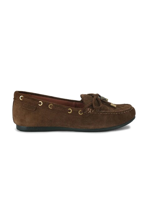Kurt Geiger London Mocasini pentru femei din piele întoarsă Eagle Moccasin maro 9790830209