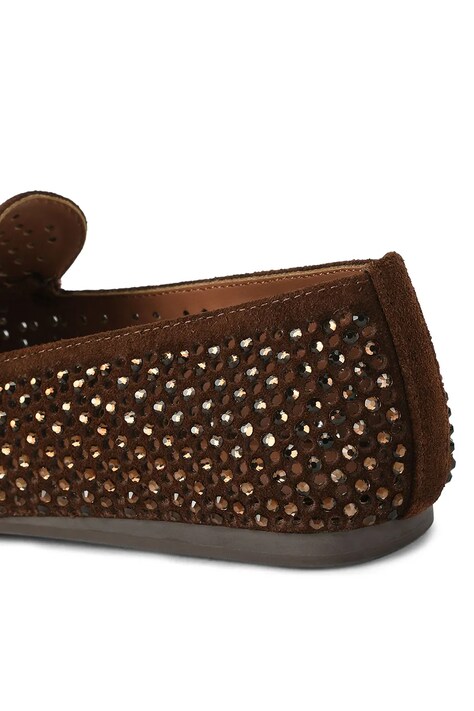 Kurt Geiger London Loafersy damskie zamszowe Mayfair Loafer brązowe 6139830209