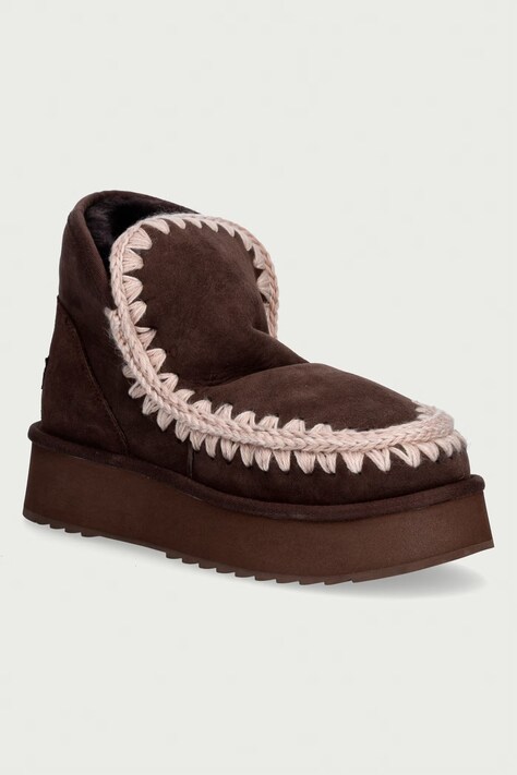 Mou Mini Eskimo Platform Boot snehule dámske semišové hnedé MU.FW681000A