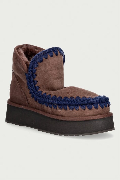 Mou Mini Eskimo Platform Boot μπότες χιονιού Γυναικείες σουέτ καφέ MU.FW681000A