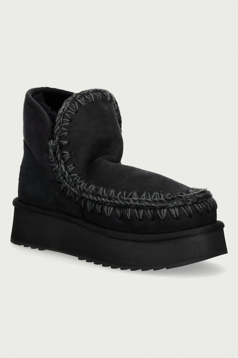 Mou Mini Eskimo Platform Boot μπότες χιονιού Γυναικείες σουέτ μαύρες MU.FW681000A