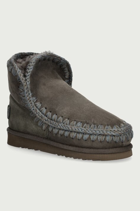 Mou Eskimo 18 Glitter Logo śniegowce damskie zamszowe zielone MU.FW101050A