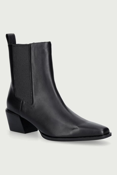 Nokwol Μποτάκια Γυναικεία δερμάτινα Dusi Black Leather μαύρα Dusi Black Leather