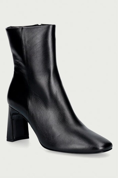 Souliers Martinez μποτάκια block heel γυναικεία δερμάτινα KAROL μαύρα KAROL