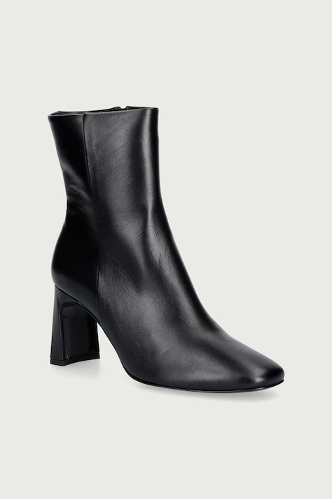 Souliers Martinez Botine cu toc pentru femei din piele KAROL negre KAROL