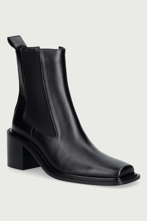 Souliers Martinez Kotníkové boty dámské kožené DALLAS černé DALLAS