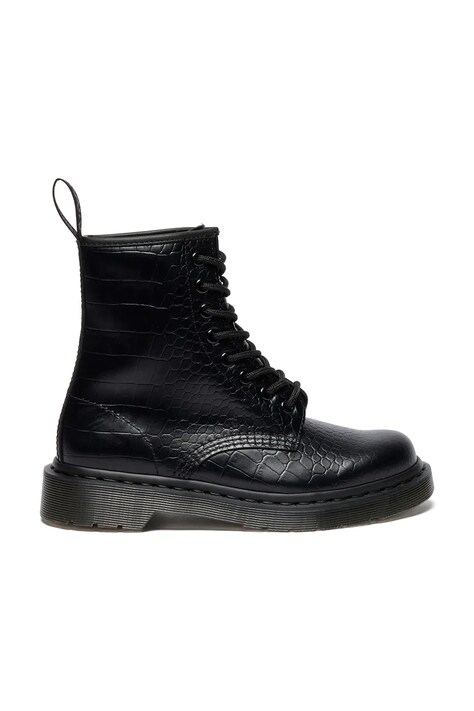 Dr. Martens botki damskie skórzane 1460 Croco czarne DM42679001