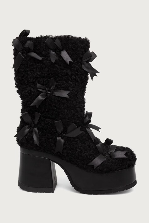 Koi Footwear ботильйони на каблуку жіночі Kensei Shearling — AW26-OBDUCJ, чорний — фото 2
