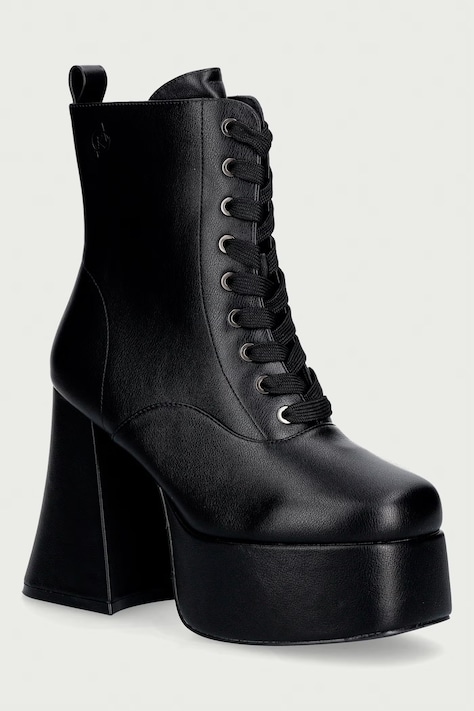 Koi Footwear Боти с дебел ток дамски Reign Lace Up Platform черни FG05