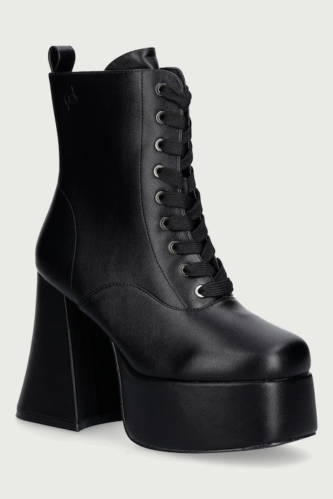 Koi Footwear Μποτάκια block heel Γυναικεία Reign Lace Up Platform μαύρα FG05