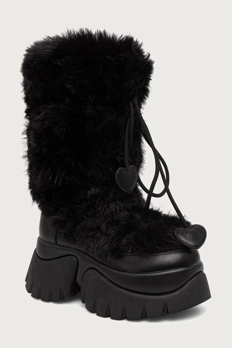 Koi Footwear Sasquatch Fluffy Snow Boots zimske čizme za žene crne Mindnight Sasquatch
