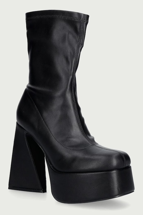 Koi Footwear Botki na platformie damskie Rakot Heeled Black Ankle Boots czarne MC24