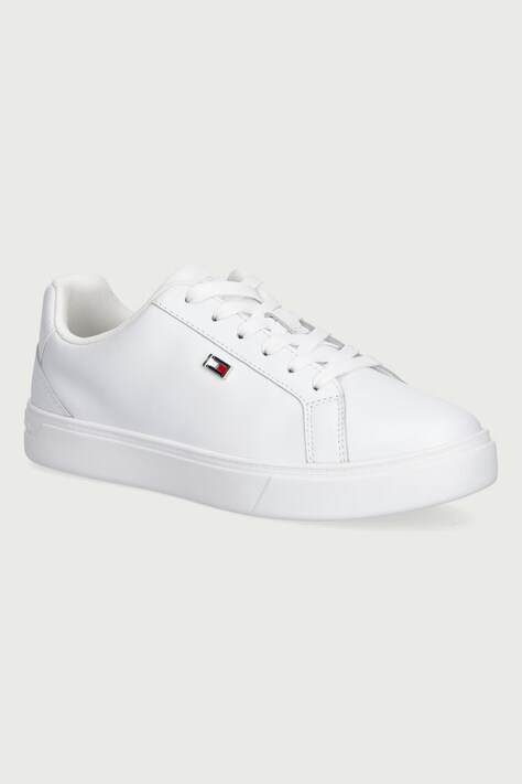 Tommy Hilfiger FLAG COURT SNEAKER sneakersy damskie skórzane białe FW0FW09074