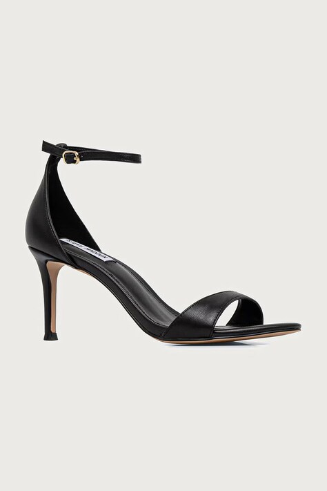 Steve Madden sandały na wysokim obcasie skórzane Necy czarne 11005710