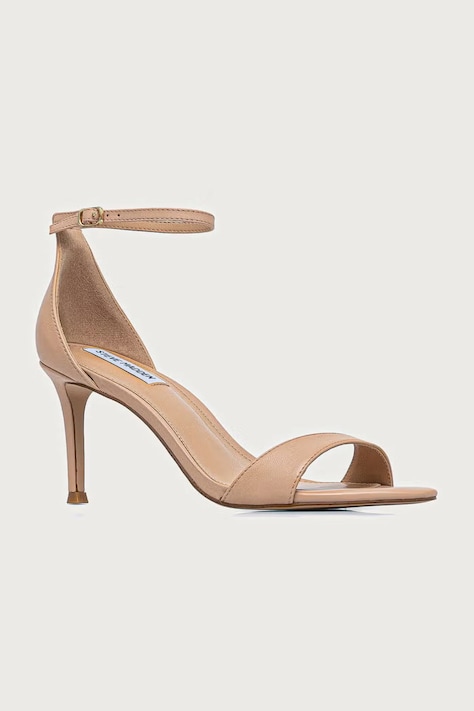 Steve Madden sandały na wysokim obcasie skórzane Necy beżowe 11005710