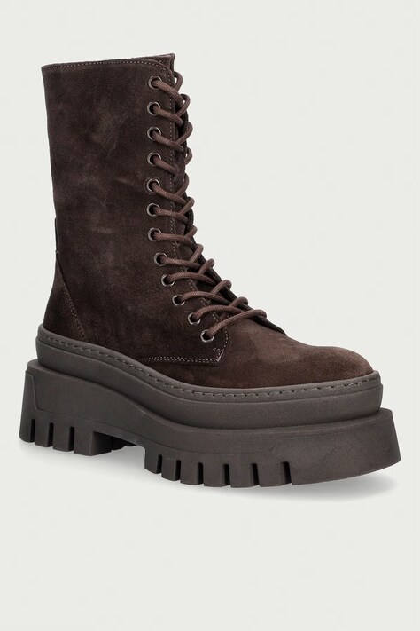 Steve Madden botki na platformie damskie zamszowe Coast brązowe 11002681