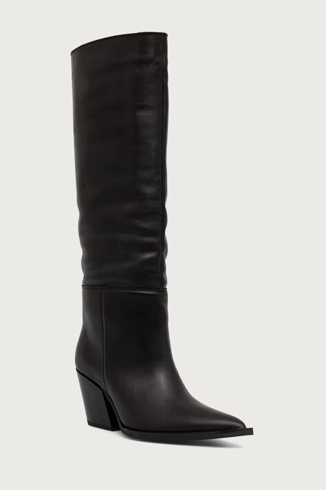 Steve Madden kozaki na słupku damskie skórzane Menthe czarne 11005651