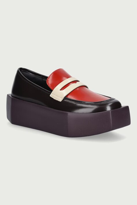 United Nude Loaferji ženski usnjeni Stone Loafer Lo rjavi s platformo 11055996119