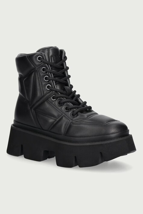 United Nude Čizme za žene od kože Stomper Puffy Combat crne 1105101170