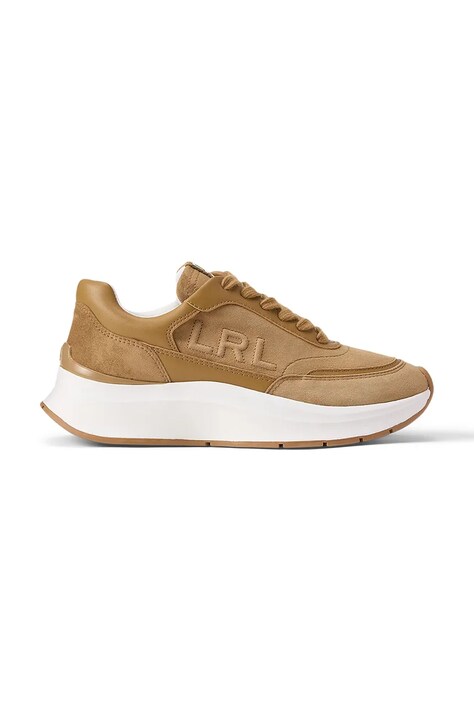 Lauren Ralph Lauren Franky sneakersy damskie zamszowe brązowe 802P18468001