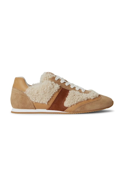 Lauren Ralph Lauren Dani Lw Prfl sneakersy damskie skórzane brązowe 802P18444001