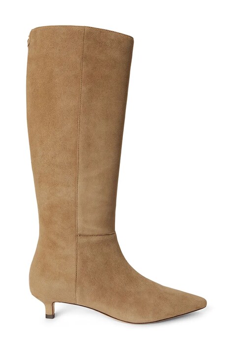 Lauren Ralph Lauren kozaki damskie zamszowe Frncsa Tl Hl beżowe 802P15726003