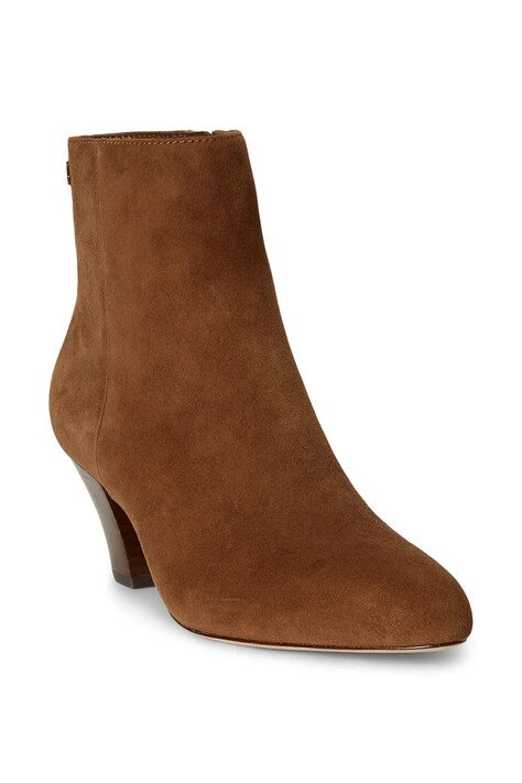Lauren Ralph Lauren Botine pentru femei din piele întoarsă Emrsyn Bt Hl maro 802P15713002