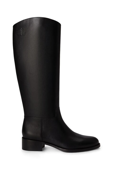 Lauren Ralph Lauren Kozaki damskie skórzane Kyle czarne 802P12995001
