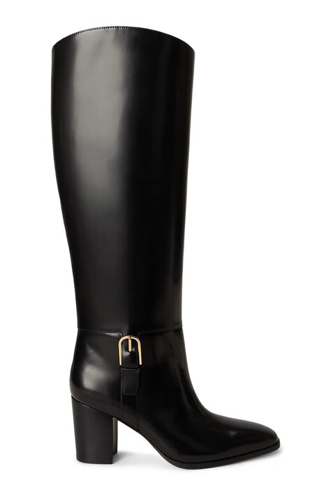 Lauren Ralph Lauren Kozaki damskie skórzane Rlyn Bk T Hl czarne 802P12879001