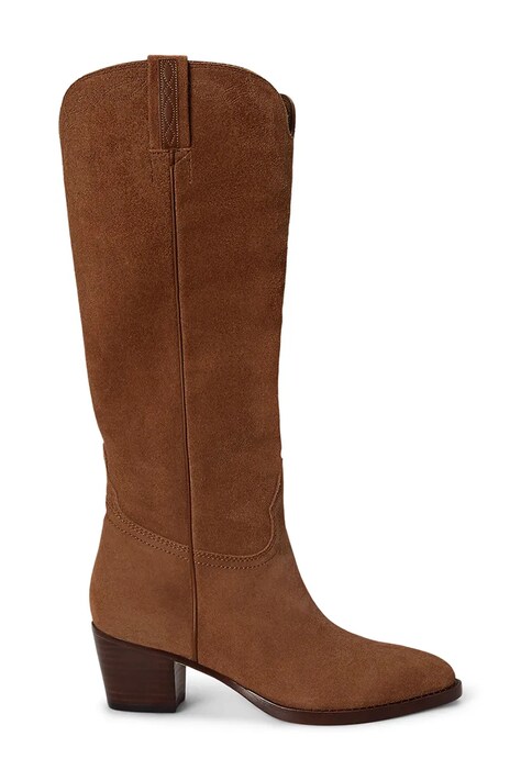 Lauren Ralph Lauren Kozaki damskie zamszowe Harpher Tall brązowe 802P12042002