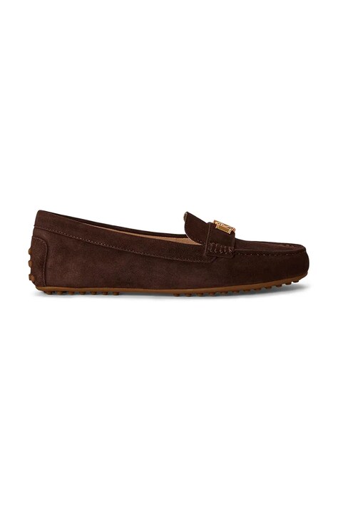 Lauren Ralph Lauren mokasyny damskie zamszowe Barnsbury brązowe 802821629038