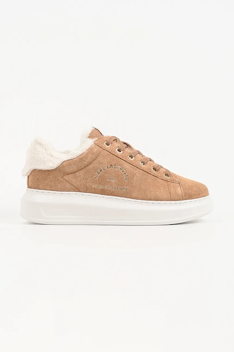Karl Lagerfeld Kapri sneakersy damskie zamszowe beżowe KL62537L