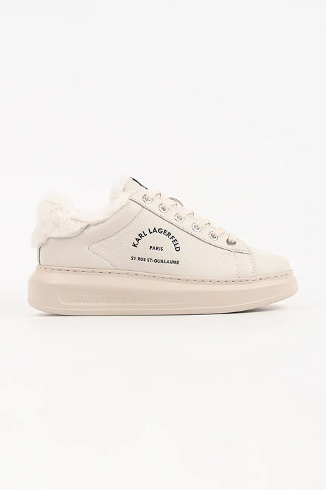 Karl Lagerfeld Kapri sneakersy damskie skórzane beżowe KL62536L