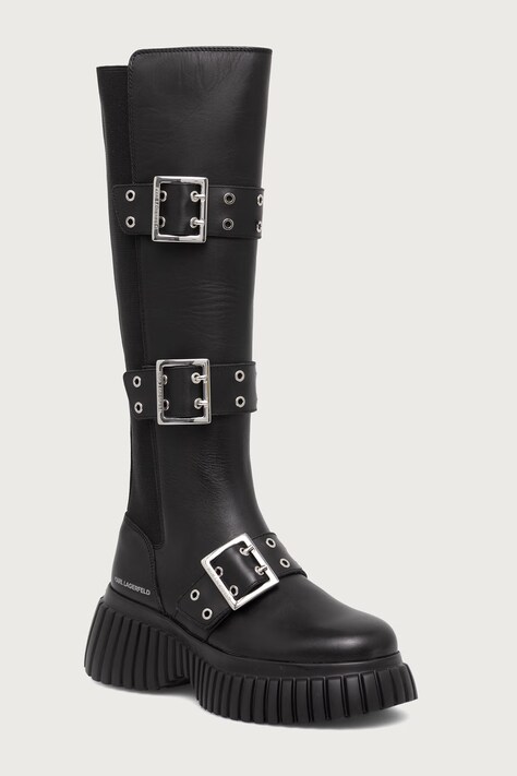 Karl Lagerfeld Cizme pentru femei din piele Kreeper negre KL44490