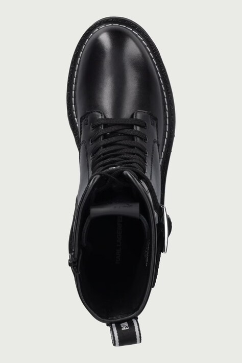 Karl Lagerfeld Workery damskie skórzane Kyla czarne KL43475U