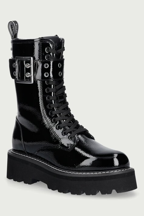 Karl Lagerfeld Bakancs női bőr Kyla fekete KL43475