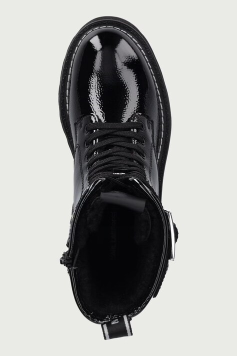 Karl Lagerfeld Workery damskie skórzane Kyla czarne KL43475