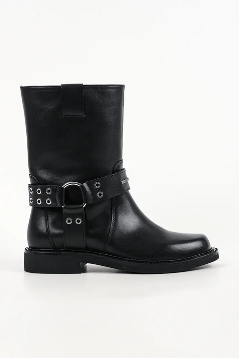 Karl Lagerfeld Botki damskie skórzane Sadie czarne KL47466