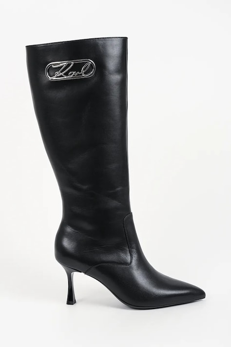 Karl Lagerfeld Kozaki damskie skórzane Sienna czarne KL32770