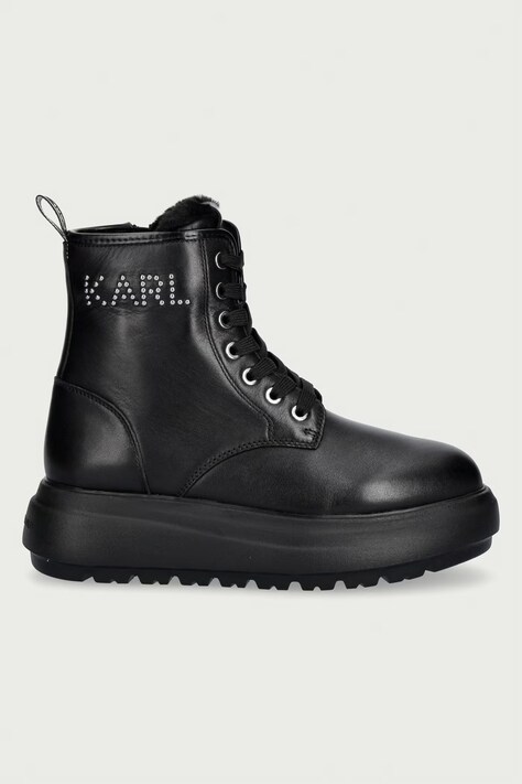 Karl Lagerfeld ботильйони жіночі шкіряні Katya — AW26-OBDUNM, чорний — фото 2