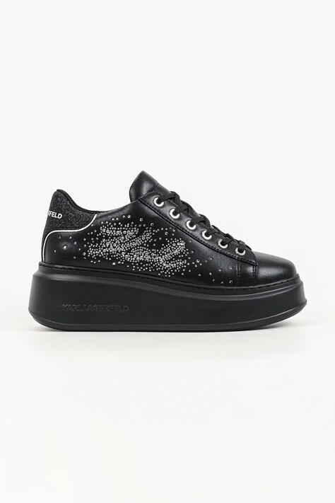 Karl Lagerfeld Anakapri sneakersy damskie skórzane czarne KL63516S