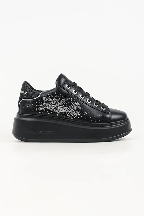 Karl Lagerfeld Anakapri sneakersy damskie skórzane czarne KL63516S