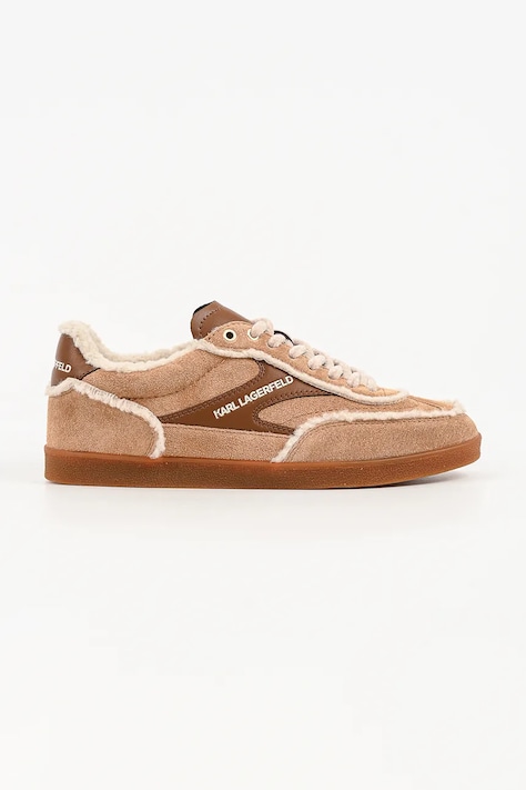 Karl Lagerfeld Kandidate sneakersy damskie zamszowe brązowe KL63857L