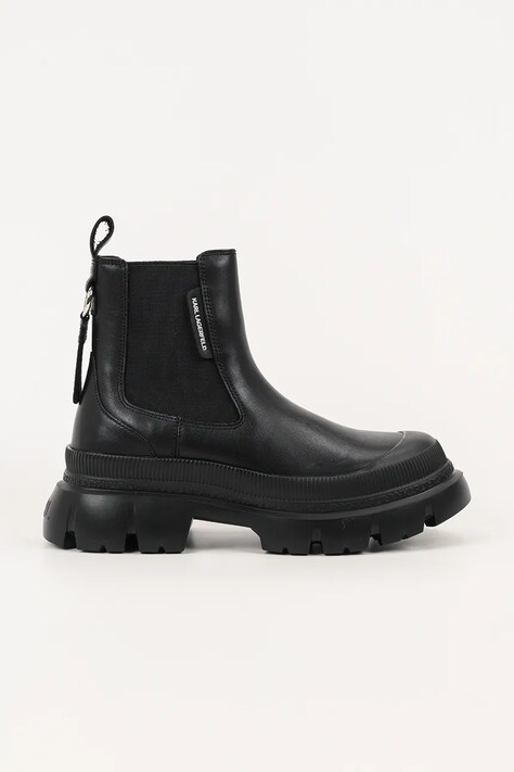 Karl Lagerfeld sztyblety damskie skórzane Trekka czarne KL43545