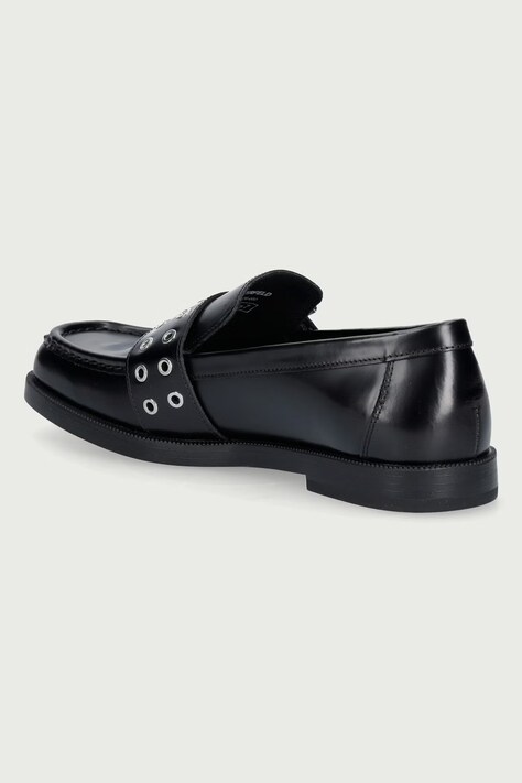 Karl Lagerfeld мокасини шкіряні Kambree — AW26-OBDUO4, чорний — фото 3