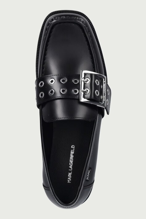 Karl Lagerfeld мокасини шкіряні Kambree — AW26-OBDUO4, чорний — фото 4