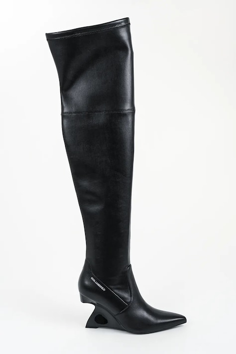 Karl Lagerfeld Kozaki na koturnie damskie Waverly czarne KL34690